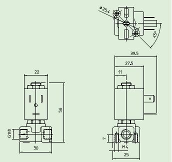 21JN1R0V12直动式电磁阀外型尺寸